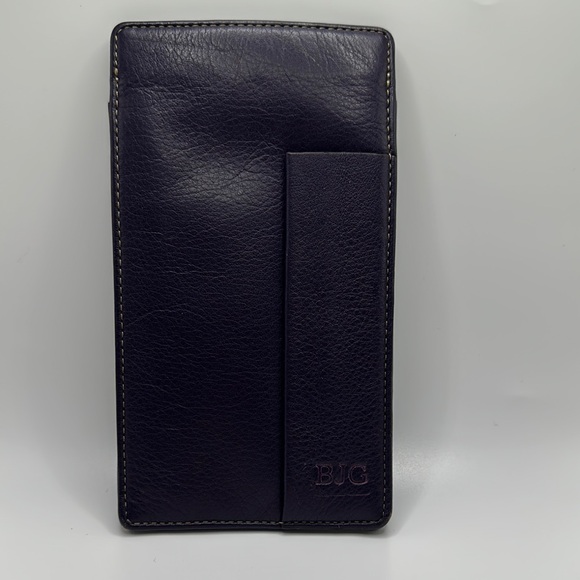 Levenger purple Leather eye glasses pouch Case - Picture 1 of 6